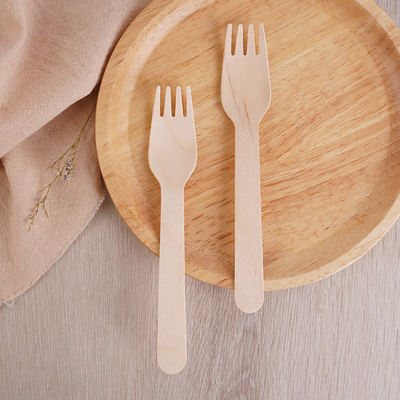 Biodegradable Wooden Forks Bulk 140mm Woodable Disposable Wooden Utensils