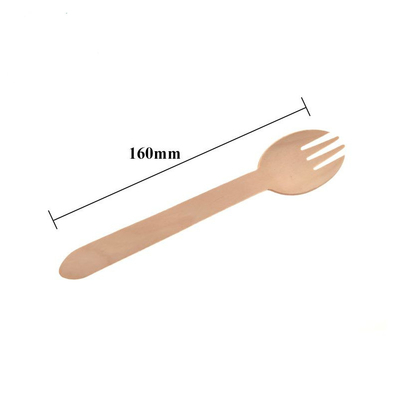 Recyclable Wooden Disposable Cutlery Set Eco Friendly Utensils 160mm