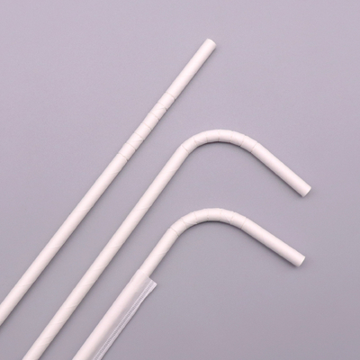 Biodegradable Kraft Wrapped Drinking Straws Paper Smoothie Straws 6mm 19.7cm