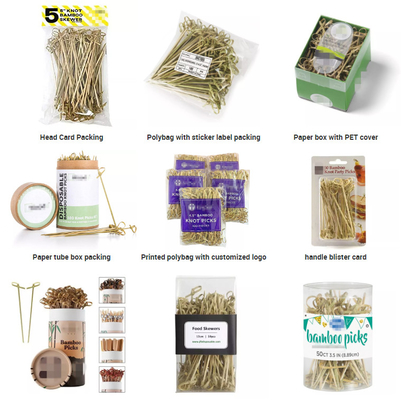 Party Decorations Bamboo Knot Skewers 6cm Appetizer Picks For Food