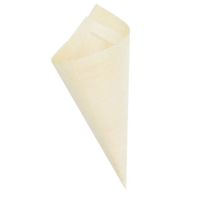 Biodegradable Disposable Serving Cone Pine Wood Small Ice Cream Cones 120mm