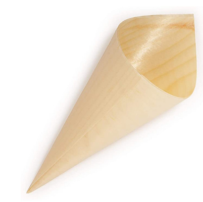 180mm Pine Biodegradable Sweet Disposable Serving Cone for Wood Ice Cream