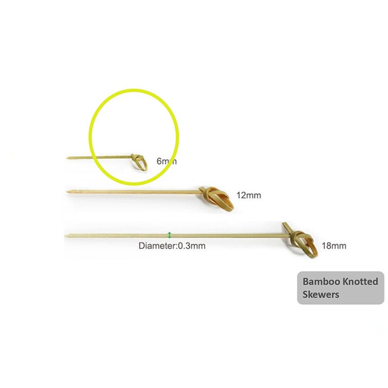 Party Decorations Bamboo Knot Skewers 6cm Appetizer Picks For Food